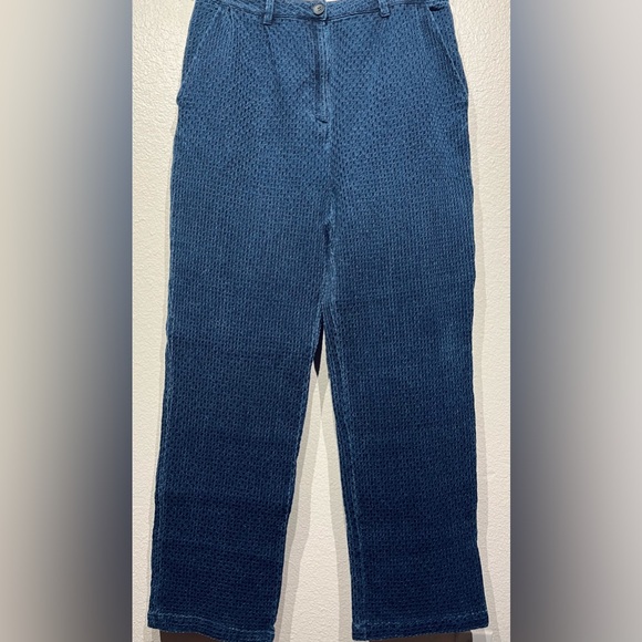 Áwet Pants - Áwet Blue Indigo-dyed Woven Wide-Leg Trousers - Size 32 (Women’s)